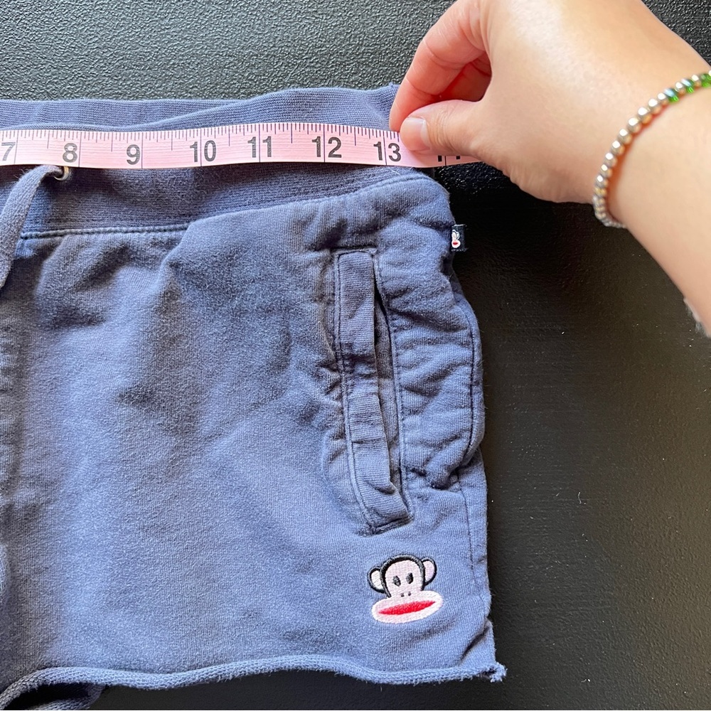 Paul Frank Julius Y2K Low Rise Sweat Shorts Mini Lounge Shorts Navy Blue Small - Picture 10 of 11